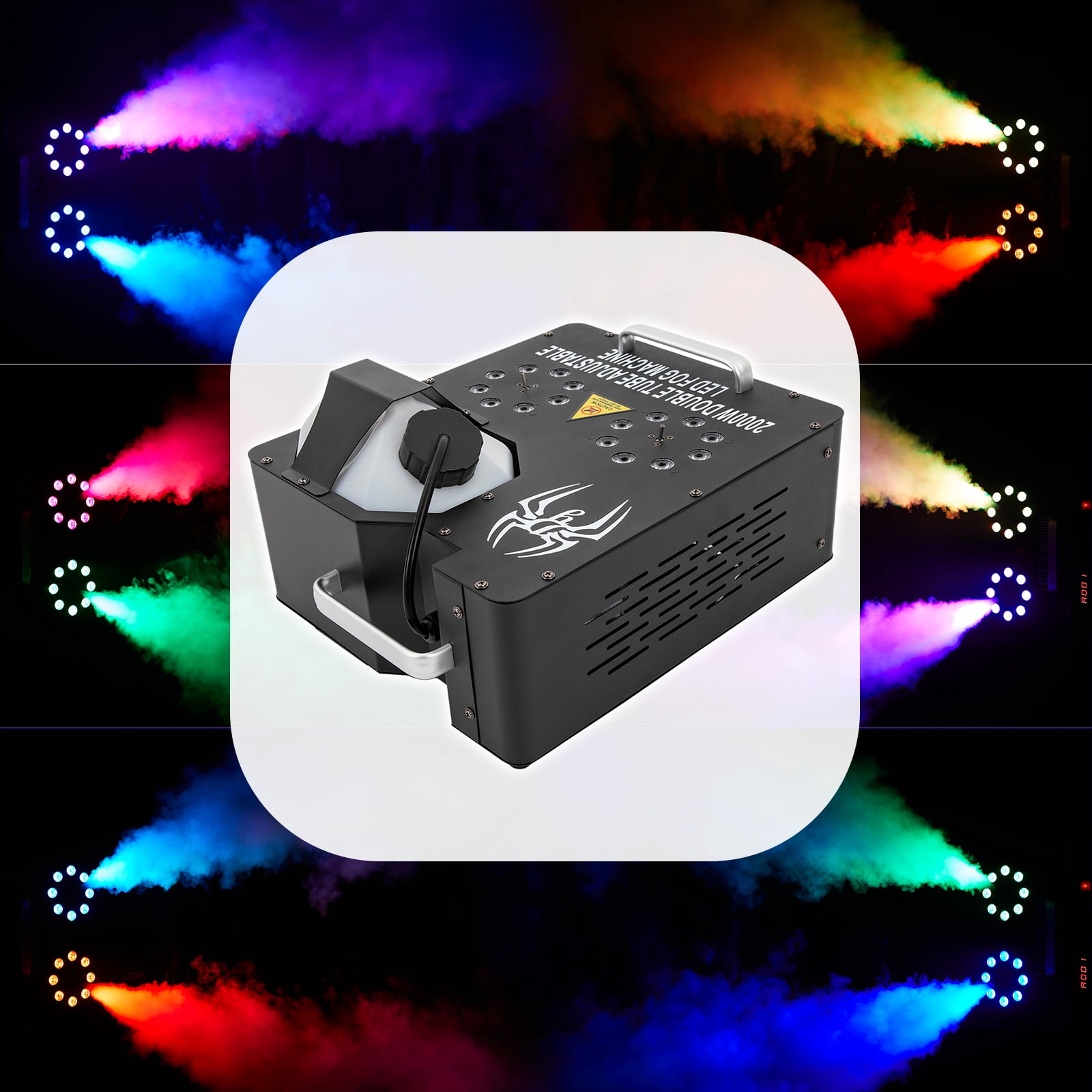 Dwellnix Stage Machine 16 RGB LED Fog Smoke Machine DMX DJ Smoke Effect 2000W Remote