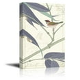 thumbnail image 2 of wall26 Canvas Wall Art - Vintage Style Bird Standing on Bamboo Branch Floral Background - Giclee Print Gallery Wrap Modern Home Art Ready to Hang - 32x48 inches, 2 of 4