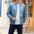 thumbnail image 5 of JPVDPA Men's Lightweight Bomber Jacket Zip Up Windbreaker Hiking Travel Work Coat Spring Fall Streetwear with Pockets Blue XXXL, 5 of 9