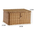 thumbnail image 1 of Caja de almacenamiento tejida de ratán de imitación de plástico con tapa Cesta de almacenamiento para el hogar Caja de almacenamiento de escritorio, 1 of 4