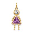 thumbnail image 1 of 14K Yellow Gold February Girl Birthstone Charm, 1 of 2