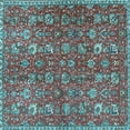 thumbnail image 1 of Ahgly Company Indoor Square Persian Light Blue Traditional Area Rugs, 4' Square, 1 of 4