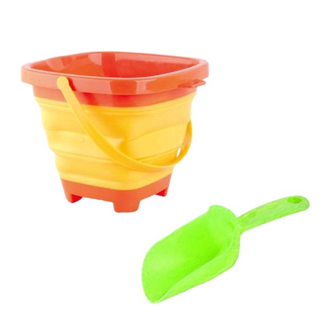Juego de juguetes ajustable a prueba de que ocupa poco espacio Plástico Amarillo Zulema Cubo de playa plegada