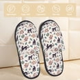 thumbnail image 2 of Bixox Men's Women's Black Cat And Snake Patterned Plush House Slippers, Memory Foam Slippers, Indoor and Outdoor Warm Plush Bedroom Shoes, Soft Flat Sole, Comfortable and Non-slip, 2 of 5