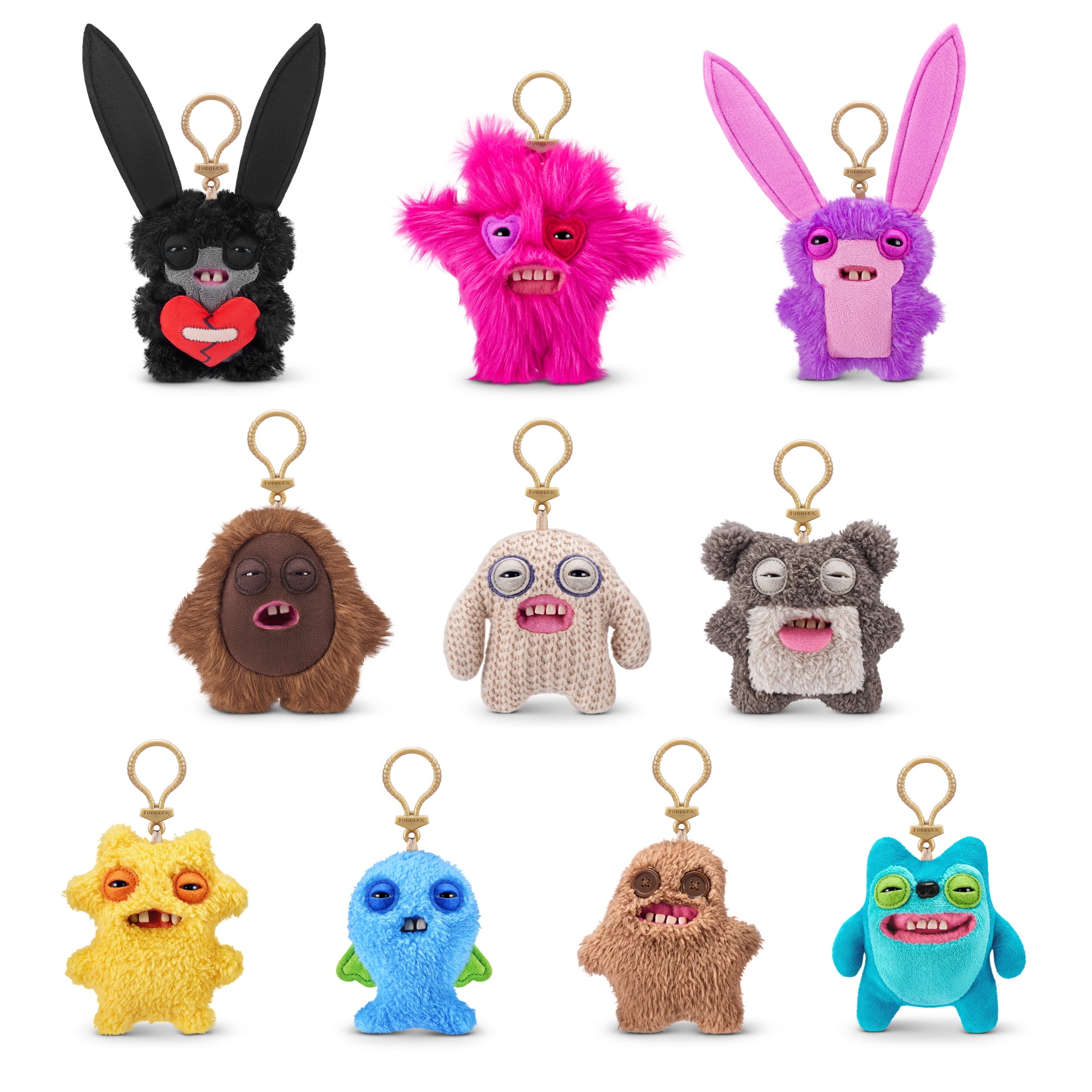 Fuggler Key Rings 5 inch (Lord Long Ears) Ugly Monster Plush, Stuffed Animal Key Chain Toy by ZURU