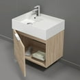 thumbnail image 5 of Nameeks Derin-2417-W-S-L Derin 24" Wall Mounted Single Basin Vanity Set - Brown Oak /, 5 of 7