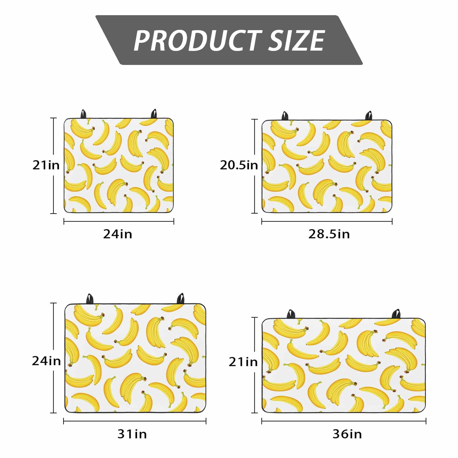 Yellow Banana Stove Top Cover for Electric Stove, Heat-proof & Non Slip Glass Top Stove Cover Protector, Summer Tropical Fruits Watercolor Kitchen Flat Cooktop Rubber Mat 24x21 Inches