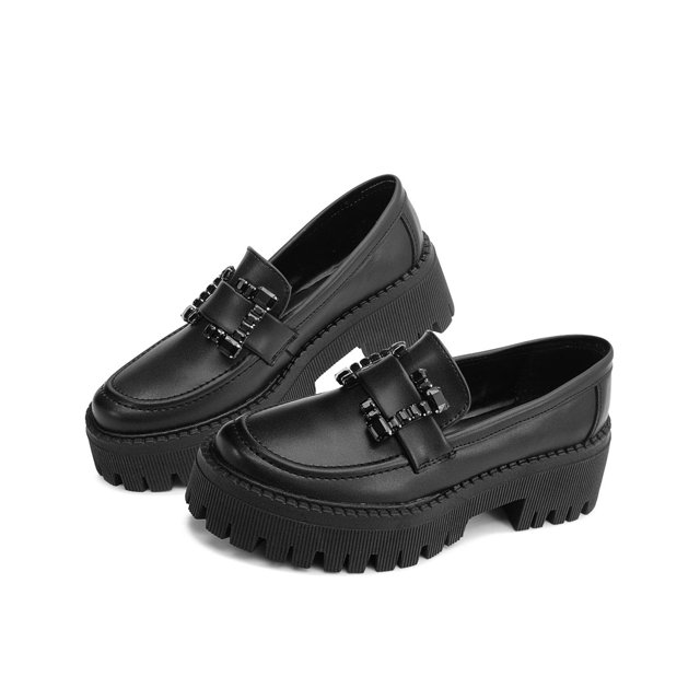 Elegante Mocasin Casual Wildcat Para Dama Con Plataforma negro 25