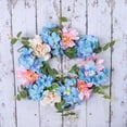 thumbnail image 2 of Door Decorations for All Seasons Kitchen with Ribbon Fall Wreaths for Home Large Lit Wreath Wreath Lights Outdoor Spring Decoration Wreath Blue White Embroidered Flower Flower, 2 of 9
