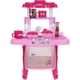 thumbnail image 1 of Juego de cocina de simulación de cocina para niños con música ligera, estufa de madera, accesorios para bebés (rosa), 1 of 6
