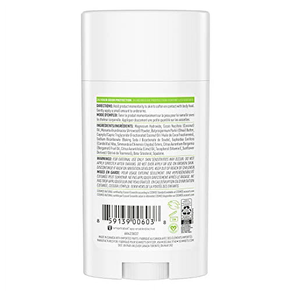 (2 Pack)Schmidt's Aluminum Free Natural Deodorant Bergamot & Lime, 2.65 oz