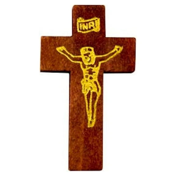 Crucifix Pocket Cross Wood 1 3/4" Tall Pack of 100 Dark Crosses