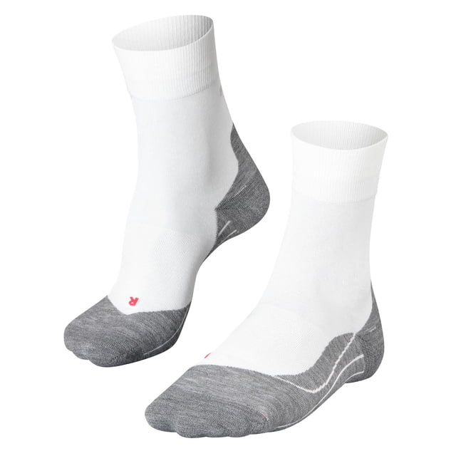 FALKE Calcetines deportivos para hombre – RU4 Endurance, calcetines de running, acolchado medio Blanco/Gris 42-43