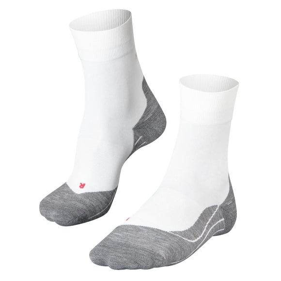 FALKE Calcetines deportivos para hombre – RU4 Endurance, calcetines de running, acolchado medio Blanco/Gris 42-43