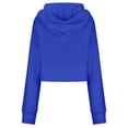 thumbnail image 4 of GigrtiJin Womens' Hoodies Half Zip Long Sleeve Fleece Crop Sweatshirts Solid Color Pullover Top with Pockets Thumb Hole, 4 of 7