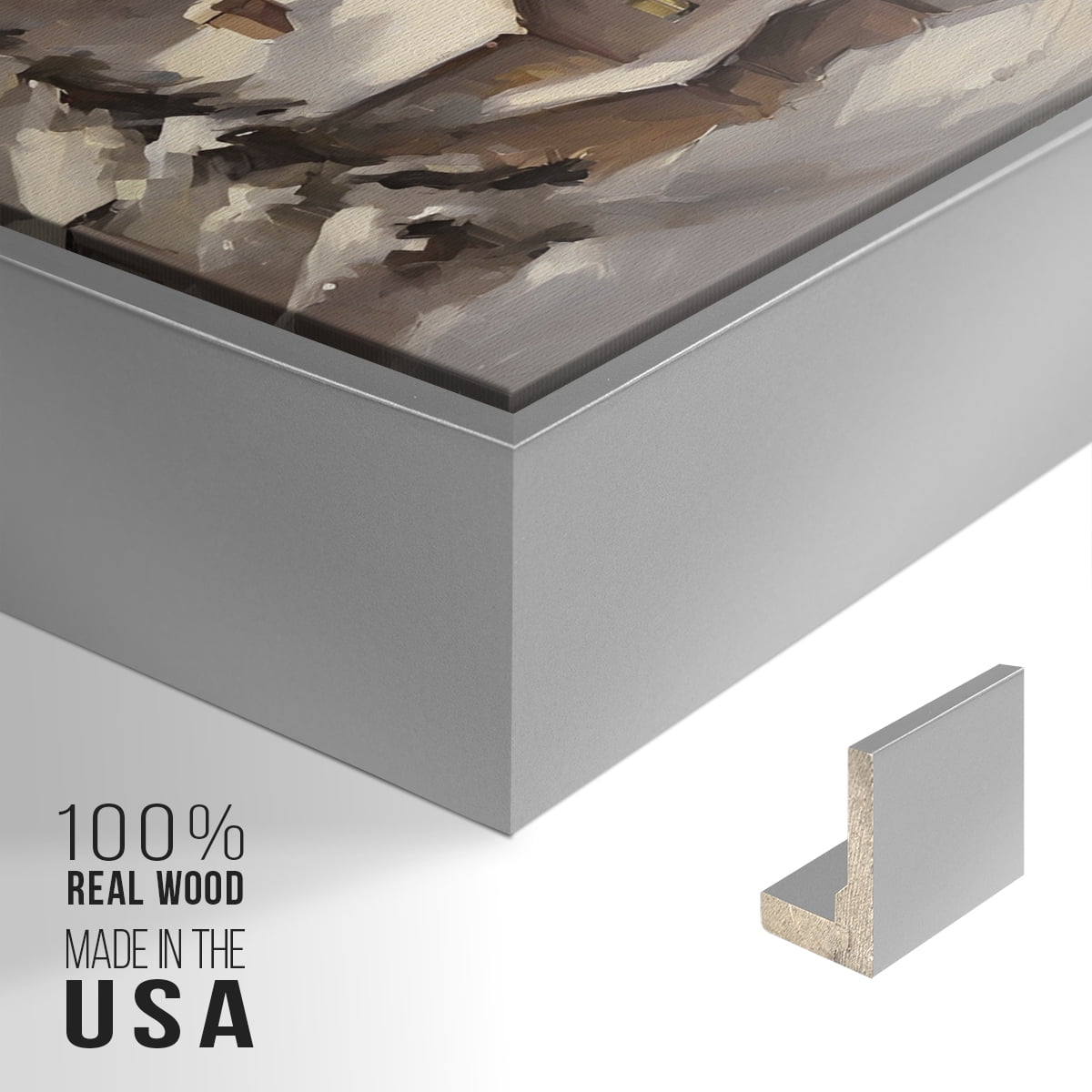 Vintage Landscape-CLXXIX By Wexford Home Framed in Silver Wood Gallery Wrapped Canvas 25 in. x 37 in.