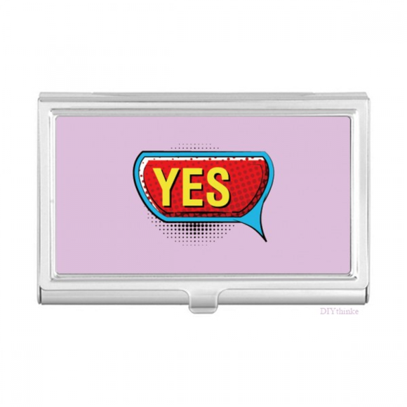 Boom Diagram Bubble Yes Business Card Holder Case Pocket Box Wallet