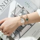 thumbnail image 2 of Relojes de mujer, reloj cuadrado de cuarzo a la moda para mujer, conjunto de pulsera, esfera verde, malla de oro rosa Simple, relojes de lujo para mujer, 2 of 5