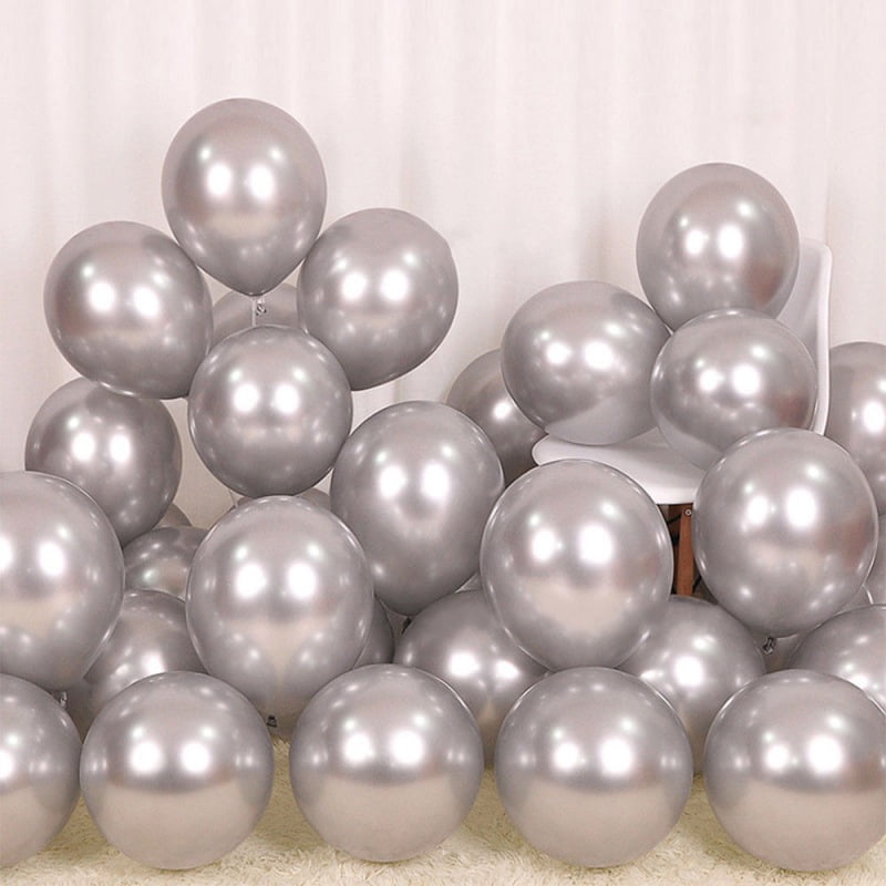 Parties & Occasions Weddings Details about   Silver 12" Metallic Birthday Balloons 