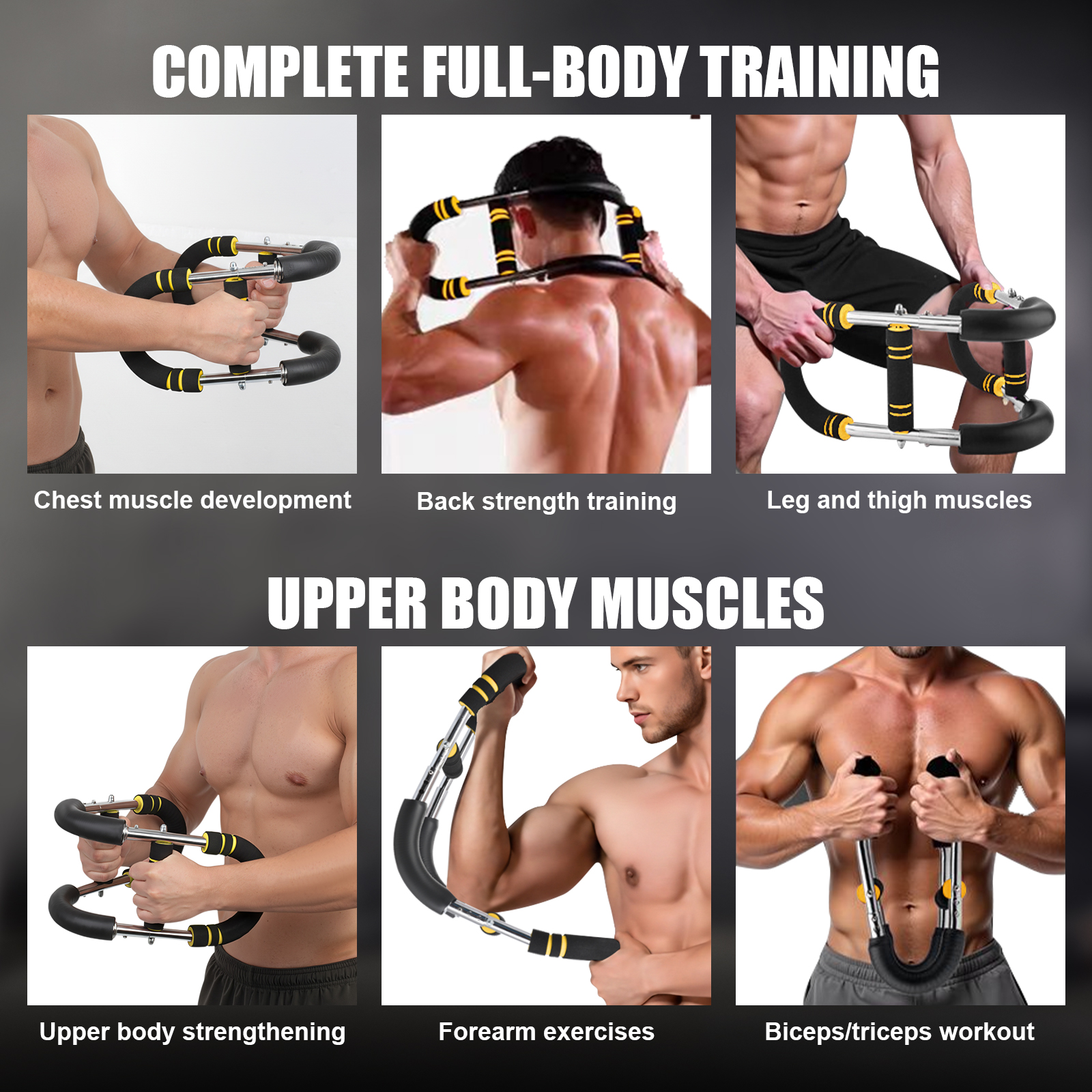 VIVIHEYDAY Twister Arm Trainer, 30/40/50 kg Adjustable Chest Workout Equipment Portable Detachable Power Twister Bar for Enhancing Upper Body Muscle