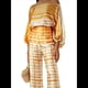 thumbnail image 3 of Conjunto de Dos Piezas Holgado de Otoño para Mujer, con Hombros Descubiertos, Estampado, Larga, Informal, para Salir, Pantalones Anchos Amarillo L, 3 of 6