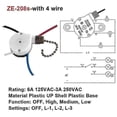 thumbnail image 1 of Ceiling Fan Switch Zing Ear Ze-208s E89885 3 Speed 4 Wire Chain C-2025, 1 of 4