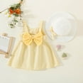 thumbnail image 2 of TAIAOJING Toddler Girls Dress Sleeveless Plaid Skirt Bow Cute Sweet Suspender Dress Princess Dress With Hat, 2 of 5