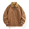 thumbnail image 5 of Corduroy Lined Jacket Winter Warm Fleece Collar Casual Outerwear Coats For Daily Street Style Comfort-Brown-L, 5 of 6