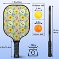 thumbnail image 3 of Pickleball Paddles Set,Pioneer Flower Floral Print Pattern Fiberglass Surface Pickleball Racket Set with 2 Indoor Outdoor Pickleball Balls and Pickleball Bag,Pickle-ball Equipment, 3 of 6