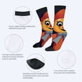 thumbnail image 3 of Four Seasons Universal Socks (2 Pairs) - Trendy Unisex Mixed Color Socks with Cartoon Character Design Black Toe Cuffs Perfect for All Seasons, 3 of 5
