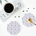 thumbnail image 4 of Sigee Lavender Flowers for Water-Resistant, Heat-Resistant, Non-Slip Leather Coasters Set, Ideal for Coffee Table, Office, Bar, Home Decor-Octagon, 4 of 6