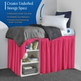 thumbnail image 3 of 42 Inch Drop Full XL Size Dorm Bed Hot Pink Solid Bed Skirt Lightweight Ruffled Pattern Split Corner Premium Hotal Quality With Flexible Elastic & Fade Resistent, 3 of 7