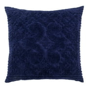 Better Trends 26"x 26" Euro Pillow Sham 100% Cotton Pillow Cover Medallion Design Machine Washable (Navy) Ashton Collection