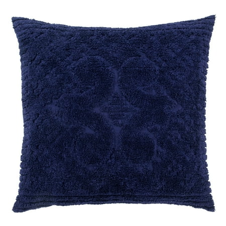 Better Trends 26"x 26" Euro Pillow Sham 100% Cotton Pillow Cover Medallion Design Machine Washable (Navy) Ashton Collection