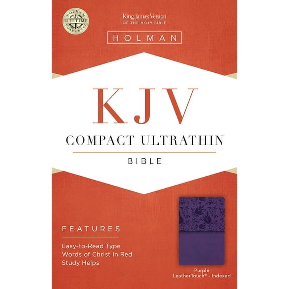 KJV Compact Ultrathin Reference Bible, Purple LeatherTouch, Indexed (Hardcover)