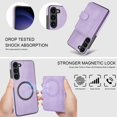 thumbnail image 4 of ELEHOLD Case for Samsung Galaxy A14 5G, 2-in-1 Magnetic Shockproof Leather Wallet Flip Case Cover, Detachable Card Holder with Stand,Purple, 4 of 5