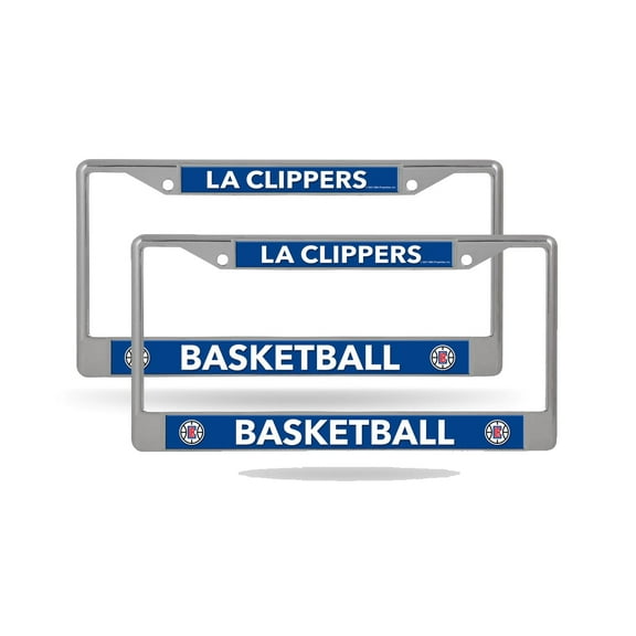 Los Angeles Basketball Clippers Lightweight Chrome Metal License Plate Frame - Set of 2 Frames