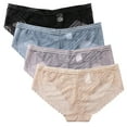 thumbnail image 6 of Charmo Women's Lace Bikini Panties Nylon Underwears Lady Sexy Lace Panty, 4 Packs, 6 of 7
