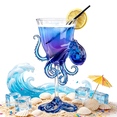 thumbnail image 3 of Octopus  Cocktail Glass, Creative Ocean Animal Stemmed Drinking Glass, Beach Wine Goblet, Decorative Sea Turtle Glassware, Beach Party Barware, Summer Pool Bar Party Birthday Gifts, 3 of 14