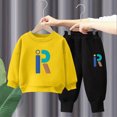 thumbnail image 2 of Gibobby Toddler Boy Clothes Boy Fall Winter Outfit School Casual Long Sleeve Letter Sweatshirt Plaid Jogger Pants Set 2T 3T 4T 5T 6T 7T 8T 9T Little Boys Winter Outfits Clothes(3-4 Years,Yellow), 2 of 6