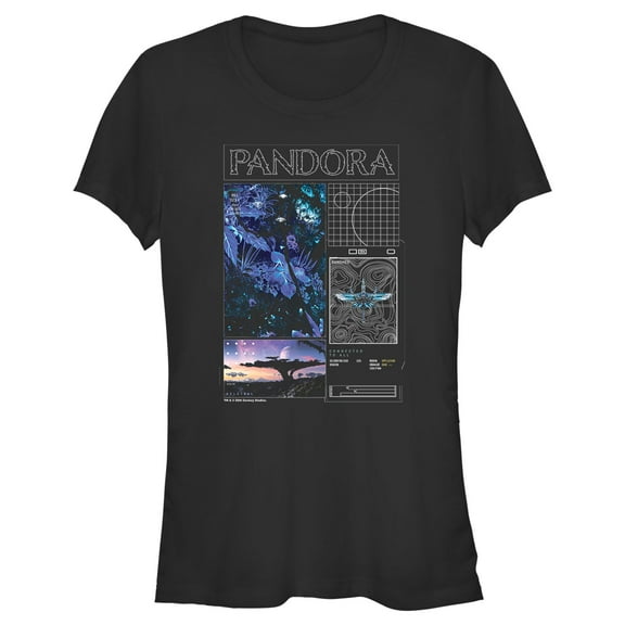 Junior's Avatar Pandora Diagrams  Graphic Tee Black Medium