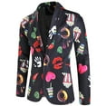 thumbnail image 2 of Tiweut Mens Floral Blazer Jacket Valentine's Day Paisley Tuxedo Suit Party Dress Coat,Black, 2 of 9