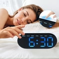 thumbnail image 3 of REGALWOVEN Oval Digital Alarm Clock Bedroom, Alarm Clocks Big Number Dimmable Snooze, 12/24H Deep for Sleepers 7.1 x 3.1 x 1.2 inch White Blue, 3 of 6