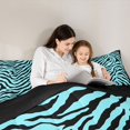thumbnail image 5 of Feelyou Cyan Zebra Print Full Size Comforter Sets for Kids, Modern Fashion Stripes Bedding Comforter Set, Cartoon Wildlife Reversible Bedding Sets, Breathable Home Decor, 3 Pieces, 5 of 8