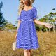 thumbnail image 2 of Vestido de manga corta con patrón de llave griega vestidos de verano para mujer vestido de verano para mujer 2025, 2 of 6