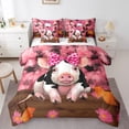 thumbnail image 1 of YST, Butterfly Daisy Flowers, Comforter Set, Farm Animals, 7-Piece, Pink Pig, Twin, 1 of 5