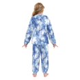 thumbnail image 3 of Fluffy Pajamas Set Fuzzy Winter Warm Pj Sets Pullover Tops and Long Pants Blue Tie-dye Pattern Small, 3 of 8
