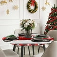 thumbnail image 6 of Round Table Cloth with Elastic Fitted Edged, Xmas Truck Winter Snow Pine Tree Waterproof Tablecloth for 45"-54" Tables Farm Cow Buffalo Plaid Wipeable Indoor Table Cover for Kitchen Picnic Camping, 6 of 9