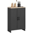 thumbnail image 1 of HOMCOM Armoire de Rangement avec Doubles Portes et Tablette Ajustable, Noir, 1 of 8