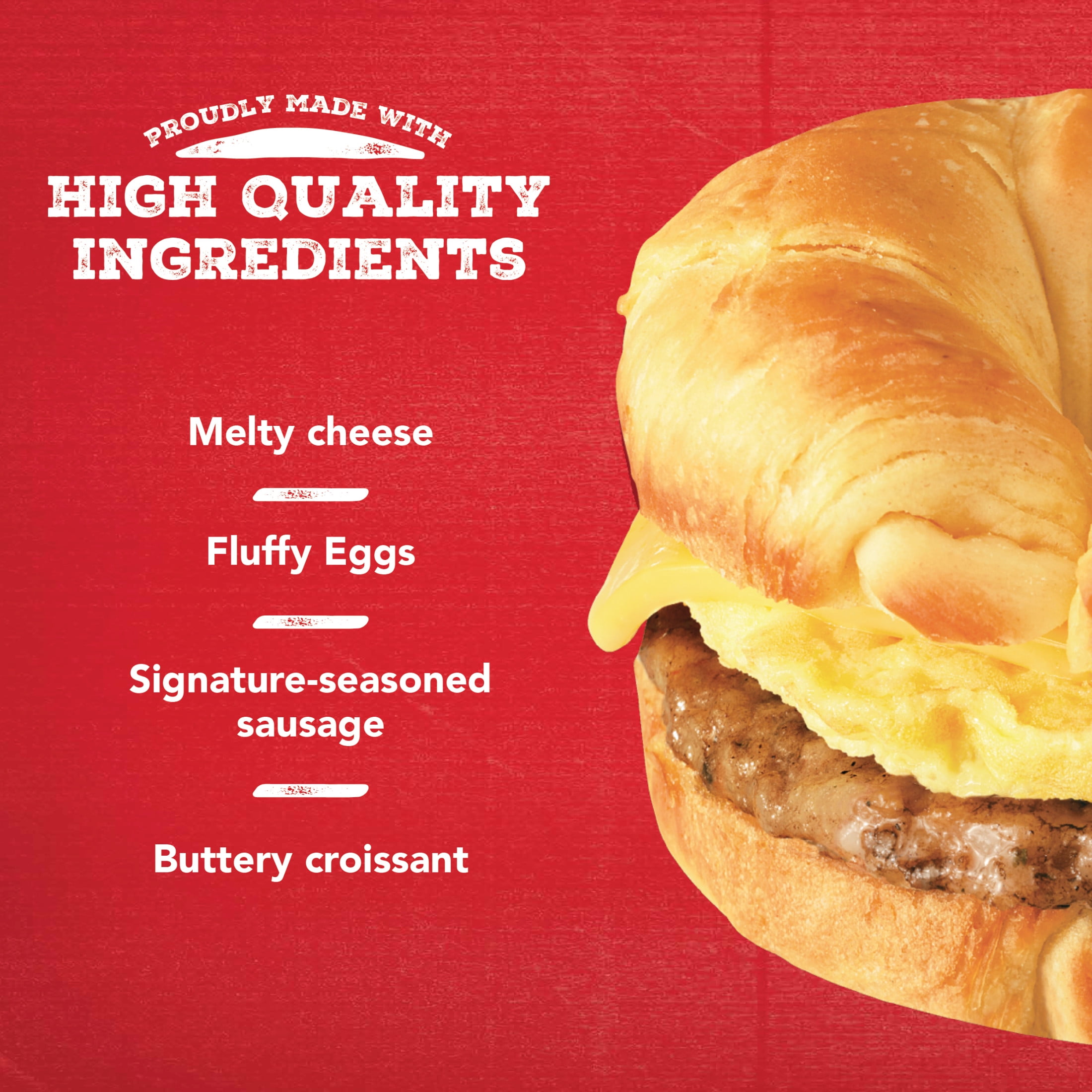 Jimmy Dean Frozen Breakfast Sandwich, Sausage Egg & Cheese Croissant, 54 oz, 12 Count